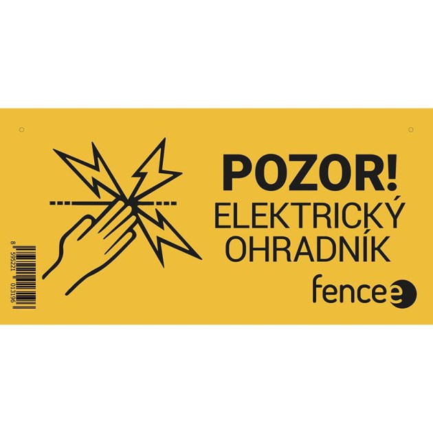 Tabulka v&yacute;stražn&aacute; &ndash; POZOR ELEKTRICK&Yacute; OHRADN&Iacute;K